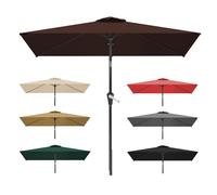 WORDFUN 2x3m Auvent De Rechange, 6 Baleines Toile De Rechange De Parasol Rectangulaire, Bâche De Remplacement pour Parasol Déporté, Dessus De Parapluie De Remplacement, Imperméable, AntiUV(Coffee)