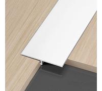 WORDFUN Aluminium Barre Décorative en T, 3 X 90cm Bande De Séparation pour Sol, Profilé De Transition en Métal, Rail De Seuil De Porte, pour Couvrir Carreaux, Espaces Entre Stratifiés(White,40mm)