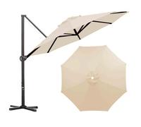 WORDFUN Auvent De Remplacement pour Parasol, Toile De Rechange pour 6/8 Baleines, 2M 2.5M 3M 3.5M Housse De Rechange Imperméable Et Durable, pour Parasol De Marché, Jardin, Terrasse(Beige,3.5M/8Ribs)