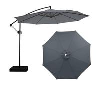 WORDFUN Auvent De Remplacement pour Parasol, Toile De Rechange pour 6/8 Baleines, 2M 2.5M 3M 3.5M Housse De Rechange Imperméable Et Durable, pour Parasol De Marché, Jardin, Terrasse(Gray,3M/6Ribs)