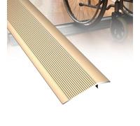 WORDFUN Bande De Transition De Plancher en Aluminium, Rampe De Seuil pour Fauteuil Roulant, Barre De Seuil pour Sol Irrégulier Hauteur 1-3.5cm, pour Porte/Tapis/carrelage/Sol Irrégulier(Gold)