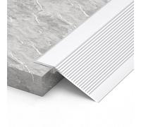WORDFUN Bande De Transition en Aluminium, Hauteur De Pont Entre 0.8-3.5cm, Profilés De Transition De De Sol, Rampe De Seuil pour Porte/Tapis/carrelage/Sol Irrégulier/Bois À Carrelage(White,10cm)