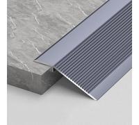 WORDFUN Bande De Transition en Aluminium, Hauteur De Pont Entre 0.8-3.5cm, Profilés De Transition De De Sol, Rampe De Seuil pour Porte/Tapis/carrelage/Sol Irrégulier/Bois À Carrelage(IronGray,10cm)