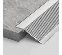WORDFUN Bande De Transition en Aluminium, Hauteur De Pont Entre 0.8-3.5cm, Profilés De Transition De De Sol, Rampe De Seuil pour Porte/Tapis/carrelage/Sol Irrégulier/Bois À Carrelage(Silver,10cm)