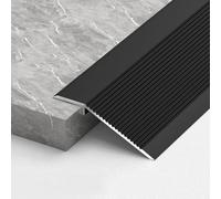 WORDFUN Bande De Transition en Aluminium, Hauteur De Pont Entre 0.8-3.5cm, Profilés De Transition De De Sol, Rampe De Seuil pour Porte/Tapis/carrelage/Sol Irrégulier/Bois À Carrelage(Black,10cm)