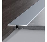 WORDFUN Bande De Transition en T Aluminium, 270cm Baguettes De Finition pour Seuils De Porte Et Sols De Raccordement, Bande De Bordure De Seuil, pour Bois/carrelage/Vinyle(IronGray,40mm)