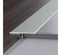 WORDFUN Bande De Transition en T Aluminium, 270cm Baguettes De Finition pour Seuils De Porte Et Sols De Raccordement, Bande De Bordure De Seuil, pour Bois/carrelage/Vinyle(Gungray,15mm)