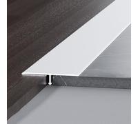 WORDFUN Bande De Transition en T Aluminium, 270cm Baguettes De Finition pour Seuils De Porte Et Sols De Raccordement, Bande De Bordure De Seuil, pour Bois/carrelage/Vinyle(Silver,15mm)