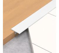 WORDFUN Barre De Transition De Plancher en Aluminium, Barre De Seuil De Porte Décorative, Profil Rail De Transition Plate, pour Portes, Entrées De Pièces Ou Deux Sols Irréguliers(White,30mm)