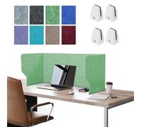 WORDFUN Cloison Acoustique De Bureau, 60/80/100/120cm Portable Séparateur De Confidentialité De Table, Écran De Confidentialité Autoportant, pour Bureau, École Et Télétravail(Green,100cm)