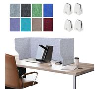 WORDFUN Cloison Acoustique De Bureau, 60/80/100/120cm Portable Séparateur De Confidentialité De Table, Écran De Confidentialité Autoportant, pour Bureau, École Et Télétravail(Lightgray,80cm)