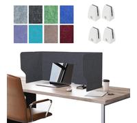 WORDFUN Cloison Acoustique De Bureau, 60/80/100/120cm Portable Séparateur De Confidentialité De Table, Écran De Confidentialité Autoportant, pour Bureau, École Et Télétravail(Darkgray,100cm)