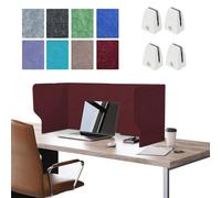 WORDFUN Cloison Acoustique De Bureau, 60/80/100/120cm Portable Séparateur De Confidentialité De Table, Écran De Confidentialité Autoportant, pour Bureau, École Et Télétravail(Claret,100cm)
