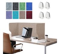 WORDFUN Cloison Acoustique De Bureau, 60/80/100/120cm Portable Séparateur De Confidentialité De Table, Écran De Confidentialité Autoportant, pour Bureau, École Et Télétravail(Lightbrown,60cm)