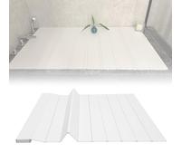 WORDFUN Couverture De Baignoire Pliable, Plateau Isolation Étanche À La Poussière, Housse De Baignoire Imperméable, PVC Bain Housse, pour Protéger La Poussière, Les Objets, Blanc(105 * 70cm)