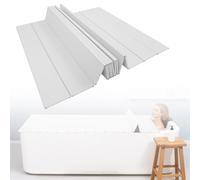 WORDFUN Couverture De Baignoire Pliable, Pliante Protège-poussière, Isolation Couvercle, Imperméable, Rectangulaire, PVC Bain Housse, Planche De Bain Durable, Plateau De Baignoire(170 * 70cm)
