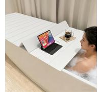 WORDFUN Couverture De Baignoire Pliable, PVC Bain Housse Étanche À La Poussière, 105x70 150x75 170x75 180x80cm, Pliante Protège-poussière, Imperméable, Baignoire Panneau Isolant(105 * 80cm)