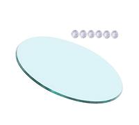 WORDFUN Dessus De Table Ronde Verre Trempé, Épaisseur 7mm, Ø 38cm-50cm, Robuste, Remplacement Dessus De Table, Mobilier en Verre Décoratif