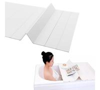 WORDFUN Housse De Baignoire Pliable, PVC Plateau Isolation Couvercle pour Salle De Bain, Étanche À La Poussière, Imperméable, Support De Baignoire Multifonction, Blanc(180 * 70cm)