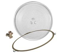 WORDFUN Plateau Micro Onde Universel, 25.5cm 31.5cm Plateau en Verre De Rechange pour Micro-Ondes, Assiette en Verre Lisse pour Four À Micro-Ondes, Plateau Tournant en Verre pour Micro-Ondes