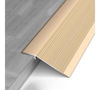 WORDFUN Profilé De Transition Aluminium pour Porte/Tapis/carrelage/Sol Irrégulier, Bande De Seuil De Porte De Sol, Longueur 90cm, Largeur 10cm, Convient pour Pente De Seuil De 10-35mm(Gold)