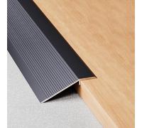WORDFUN Profilé De Transition De Seuil De Porte, Rampe De Seuil en Aluminium, Convient pour Pente De 10-35mm, Bordure De Sol Bande Transition, Barre De Sol pour Bois Au Carrelage(IronGray)