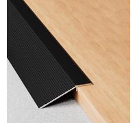 WORDFUN Profilé De Transition De Seuil De Porte, Rampe De Seuil en Aluminium, Convient pour Pente De 10-35mm, Bordure De Sol Bande Transition, Barre De Sol pour Bois Au Carrelage(Black)