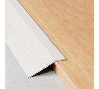 WORDFUN Profilé De Transition De Seuil De Porte, Rampe De Seuil en Aluminium, Convient pour Pente De 10-35mm, Bordure De Sol Bande Transition, Barre De Sol pour Bois Au Carrelage(White)