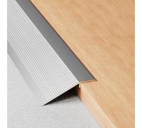 WORDFUN Profilé De Transition De Seuil De Porte, Rampe De Seuil en Aluminium, Convient pour Pente De 10-35mm, Bordure De Sol Bande Transition, Barre De Sol pour Bois Au Carrelage(Silver)