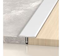 WORDFUN Profilé De Transition en T en Aluminium, 2.7M Barre De Seuil Métal, Bande De Séparation, Baguettes De Finition pour Transitions De Sol Entre Seuils Carrelages Sols Bois Tapis(Silver,30mm)