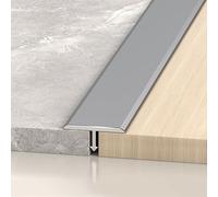 WORDFUN Profilé De Transition en T en Aluminium, 2.7M Barre De Seuil Métal, Bande De Séparation, Baguettes De Finition pour Transitions De Sol Entre Seuils Carrelages Sols Bois Tapis(IronGray,40mm)