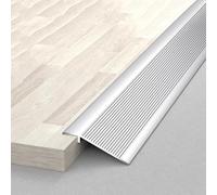 WORDFUN Rampe De Seuil en Aluminium, Bande De Transition en Métal pour Bois À Carrelage, Barre De Seuil pour Sol Irrégulier Hauteur 0.8-3.5cm, Rampe D'entrée, Bandes De Garniture De Tapis(Silver,7cm)