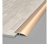 WORDFUN Rampe De Seuil en Aluminium, Bande De Transition en Métal pour Bois À Carrelage, Barre De Seuil pour Sol Irrégulier Hauteur 0.8-3.5cm, Rampe D'entrée, Bandes De Garniture De Tapis(Gold,4.2cm)