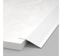 WORDFUN Rampe De Seuil en Aluminium, Profilés De Transition De De Sol, Convient pour Pente De 0.8-3.5cm, L 90 Cm, Bandes De Garniture De Tapis, pour Joindre Les Interstices du Sol(White,7cm)