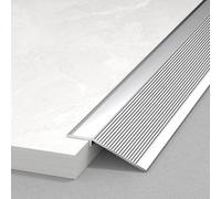 WORDFUN Rampe De Seuil en Aluminium, Profilés De Transition De De Sol, Convient pour Pente De 0.8-3.5cm, L 90 Cm, Bandes De Garniture De Tapis, pour Joindre Les Interstices du Sol(Silver,10cm)