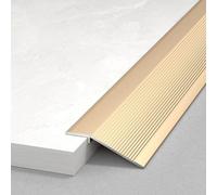 WORDFUN Rampe De Seuil en Aluminium, Profilés De Transition De De Sol, Convient pour Pente De 0.8-3.5cm, L 90 Cm, Bandes De Garniture De Tapis, pour Joindre Les Interstices du Sol(Gold,7cm)