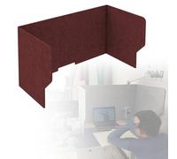 WORDFUN Séparateur De Bureau Portable, 60/80/100/120cm Cloison De Separation RéDuire Le Bruit, Desk Divider, Panneau Separation en Polyester, pour Bureaux Écoles Et Espaces De Travail(Claret,100cm)