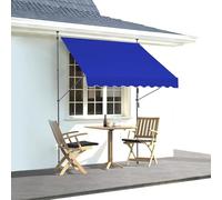 WORDFUN Store Banne Manuel, Auvent Rétractable Réglable, Imperméable, Résistant Aux UV, Store Banne Télescopique, pour Patio, Arrière-Cour, Jardin, Balcon, Café, sans Percement(Blue,200x120cm)