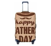 Words Happy Father's Day in Brown Housse élastique pour bagages de voyage Anti-poussière Résistant aux rayures Pour valise de 55,9 à 61 cm