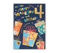Words 'n' Wishes Carte d'anniversaire 4 ans Inscription Great Grandson Multicolore 23,5 x 16,5 cm