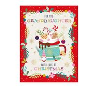 Words 'n' Wishes Carte de Noël chocolat chaud pour petite-fille, multicolore, 19,7 x 14,9 cm