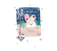 Words 'n' Wishes Carte de Noël pour beau-fils et belle-fille avec bonhomme de neige et femme de neige, multicolore, 22 x 15,8 cm