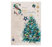 Words 'n' Wishes Carte de Noël pour fils Motif sapin de Noël Multicolore 23,5 x 16,5 cm