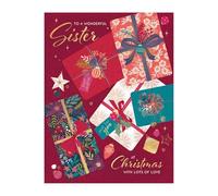 Words 'n' Wishes Carte de Noël pour sœur Multicolore 19,7 x 14,9 cm