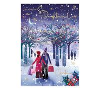 Words 'n' Wishes Carte de Noël « Son & Daughter In Law Couple Walking Through Woods » Multicolore 22 x 15,8 cm