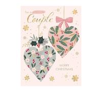 Words 'n' Wishes Carte de Noël spéciale couple deux cœurs avec baies de Noël, multicolore, 19,7 x 14,9 cm