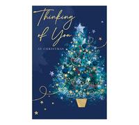 Words 'n' Wishes Carte de Noël Thinking Of You At Christmas Tree - Multicolore - 20,3 x 13,4 cm