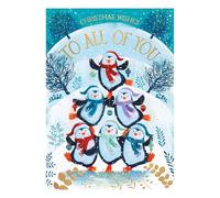 Words 'n' Wishes Carte de Noël « To All of You Penguins Forming A Pyramid », multicolore, 22 x 15,8 cm
