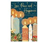 Words 'n' Wishes Open Religious Carte de Noël avec bougies aux couleurs vives Multicolore 20,3 x 13,4 cm