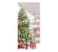 Words 'n' Wishes Portefeuille pour homme adulte Motif sapin de Noël devant la cheminée Multicolore 19,5 x 9,5 cm